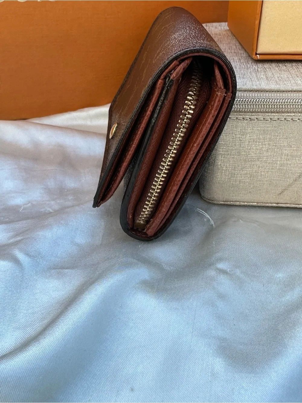 Louis Vuitton Monogram Canvas Trifold Wallet in Brown